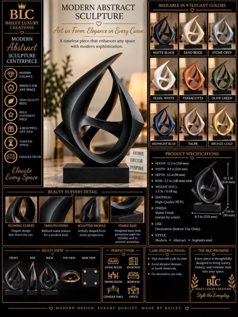 Modern Abstract Sculpture Centerpiece by Bailey Luxury Creations