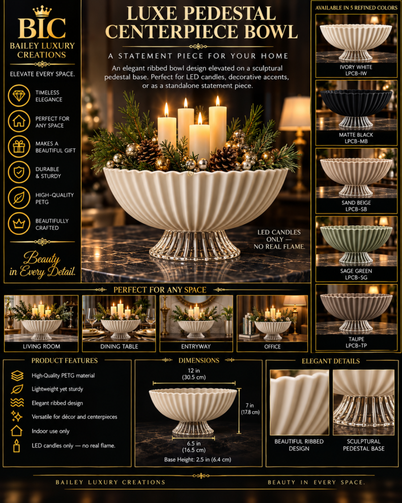 Luxe Pedestal Centerpiece Bowl by Bailey Luxury Creations