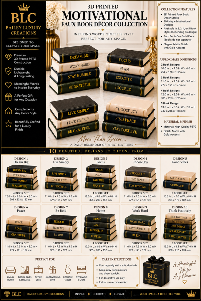 Motivational Faux Book Décor Collection