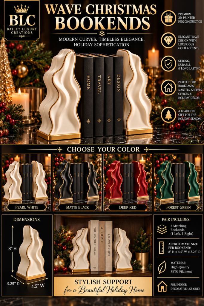 Wave Christmas Bookends